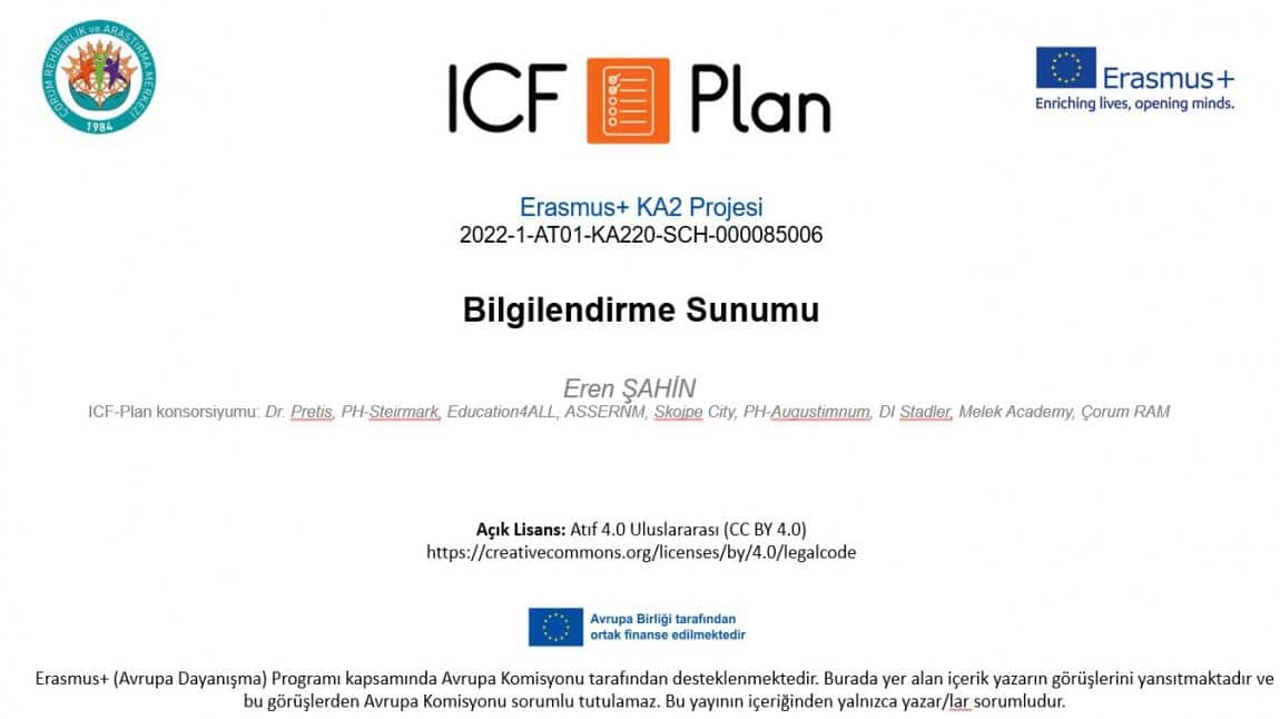 ICF-Plan Erasmus+ KA220-SCH Projesi Bilgilendirme Toplantısı