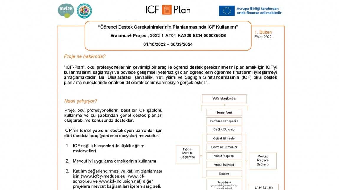 ICF-Plan Erasmus+ projesi ilk bülteni yayınlanmıştır.